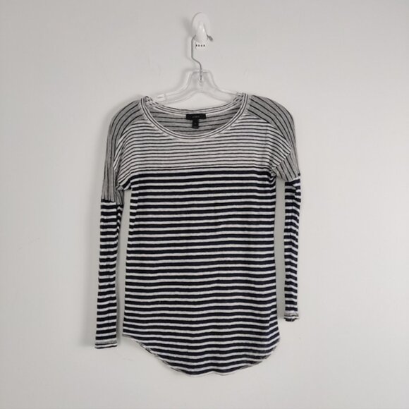 J. Crew Tops - Women's J.Crew Striped Linen Long Sleeve Top Size XS